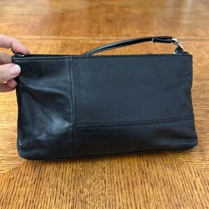 Black vintage leather purse